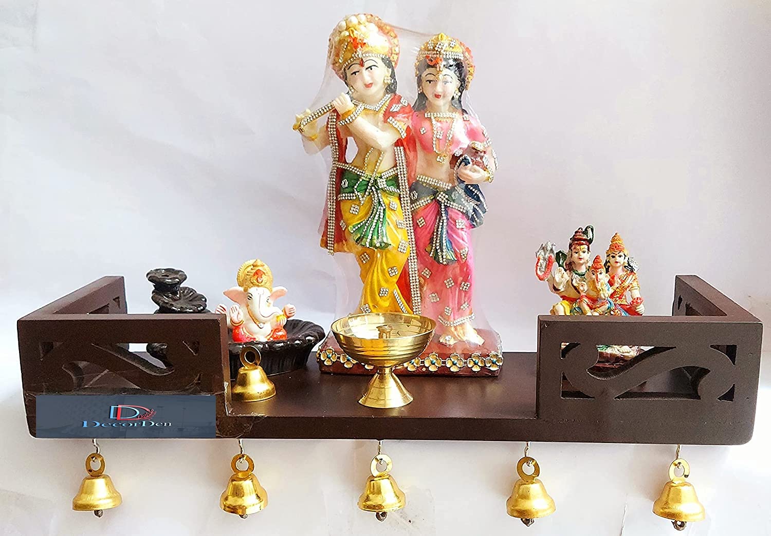 DecorDen Wooden Wall Mount Temple for Home,Wooden Home Temple/Wall
