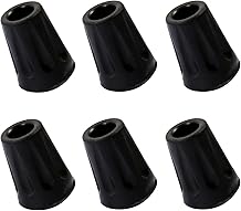 6-Pack Replacement Rubber Tips - Fits Most Hiking Sticks, Trekking Poles, Walking Canes