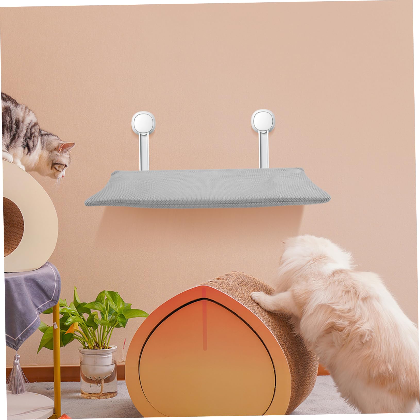 Hohopeti Cat Window Perch Replacement Cover Grey Cotton Fabric Indoor/Outdoor Cat Bed Soft Comfortable Easy to Use