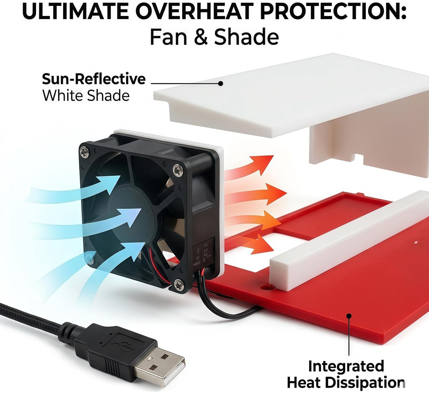 Phone Fence Mount for Baseball and Softball Live Streaming, Built-in Cooling Fan & Sun Shade, Stable Chain Link Fence Video Rig for Tournaments