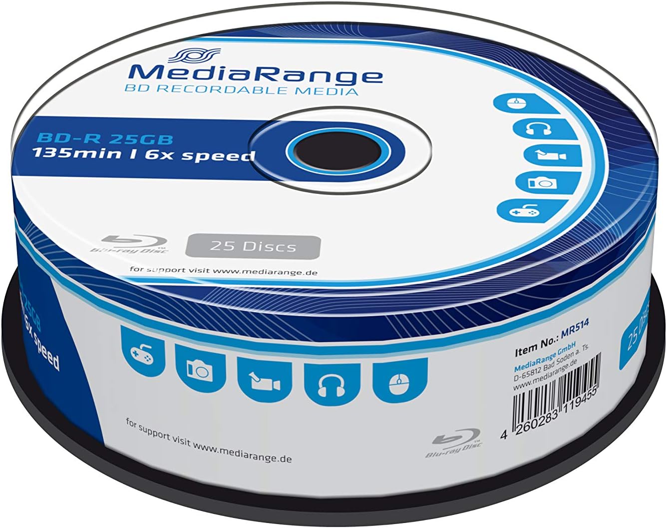 MediaRange BD-R 25GB 6x Write Speed
