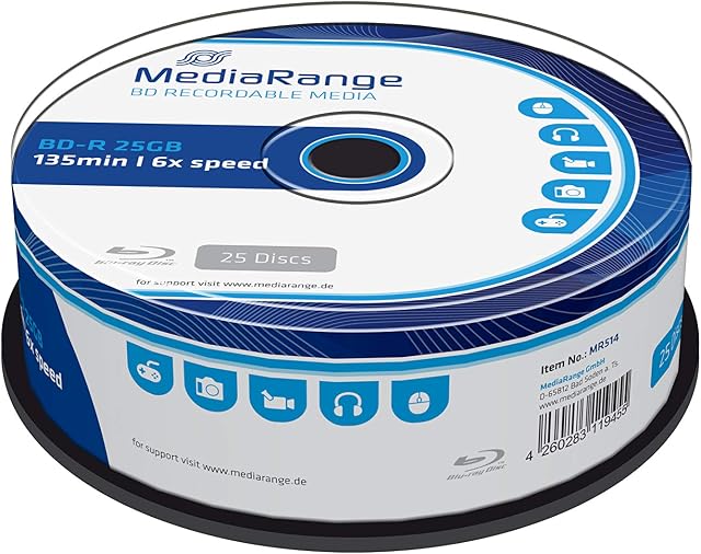 MediaRange BD-R 25 GB 6-krotna prędkość zapisu