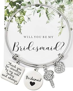 Wedding Gift for Bridesmaid Maid of Honor Flower Girl Bride to Be Sister Mother of The Bride Thank You Gift from Bride and Groom Thank You for Standing by My Side Bracelets Gifts