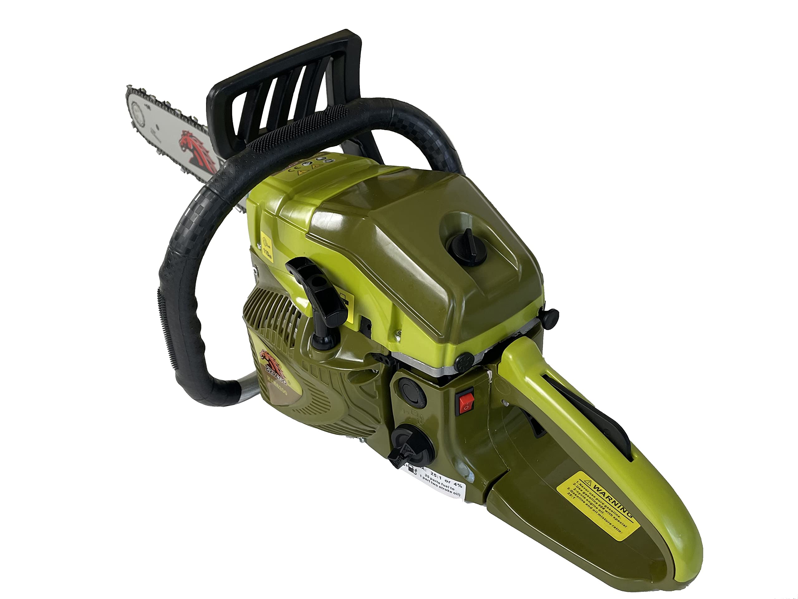 BRACOG Motosierra Gasolina Profesional (62 cc, Espadín 20"). Motosierra Anti-vibración con Cadena y Espada Motor de 2 Tiempos, 3.8 CV. Motosierra para Talar, Recortar, Podar Ramas