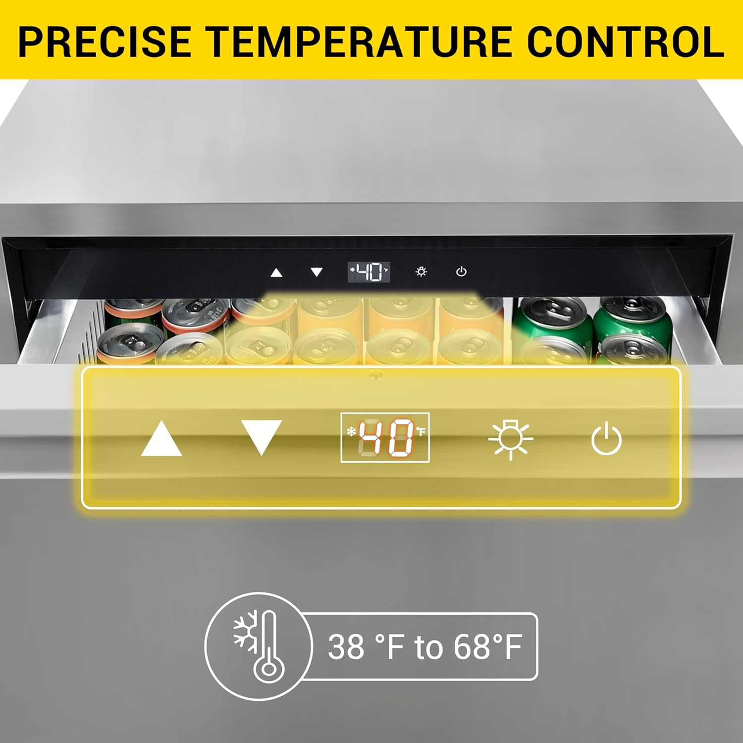CT Copper Tailor 24 Inch Outdoor Dual Drawer Fridge,Stainless Steel Beverage Refrigerator,Freestanding or Built-In Installation,LED Touch Control,Fit for Home & Commercial Use.(4.2 Cu.Ft)