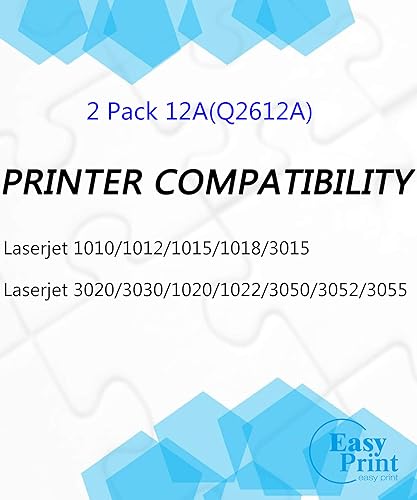 Miniatura 5 de EASYPRINT - Cartucho de tóner compatible con 12 A (paquete de 2 unidades), compatible con Q2612A utilizado para 1010| 1012| 1015| 1018| 1022| 1020|