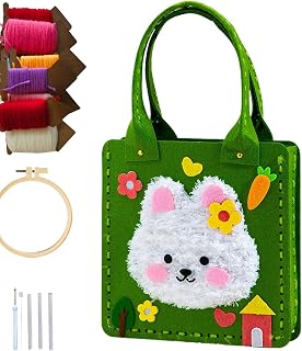 Juguetes de costura de fieltro de tela, kit de costura colorido para niños, suministros de tablero de hilo de dibujos animados, bolsa de fieltro para uso diario