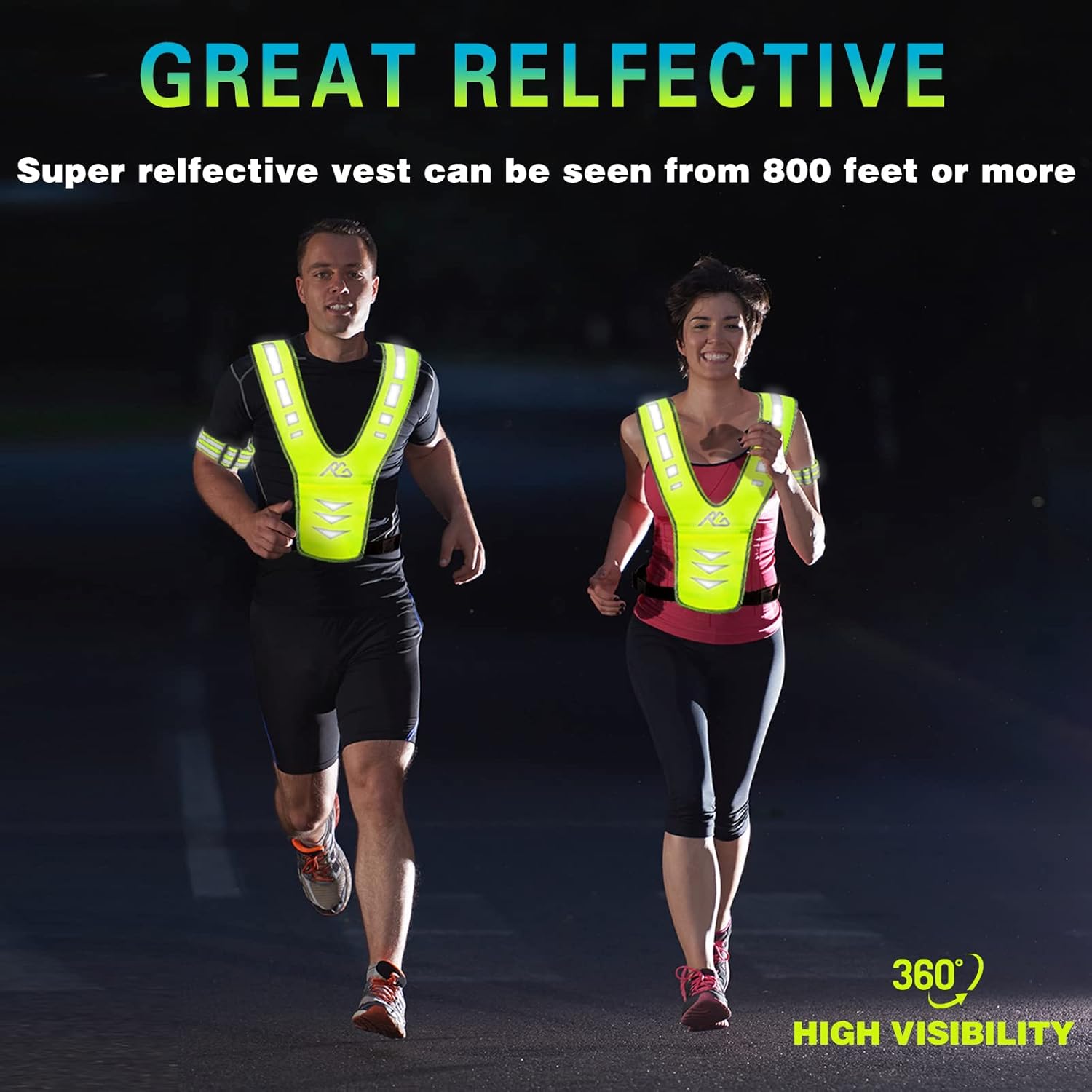 Reflective Running Vest Gear with Reflective Bands for Women Men Safety Reflective Vest for Walking Running Cycling at Night - Image 2