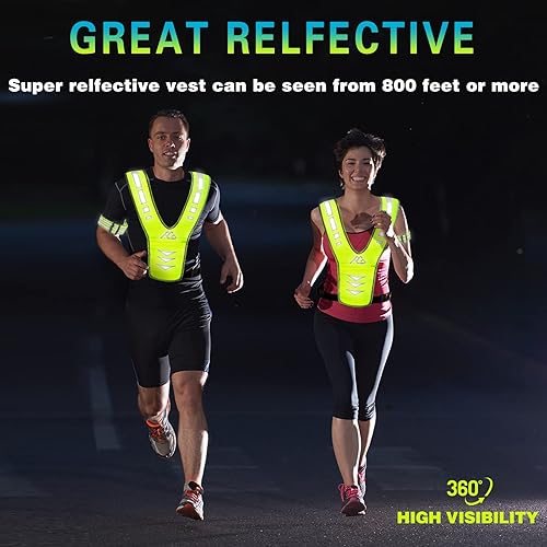 Miniatura 2 de GoxRunx Chaleco reflectante para correr con bandas reflectantes para mujeres y hombres, chaleco reflectante de seguridad para caminar, correr,