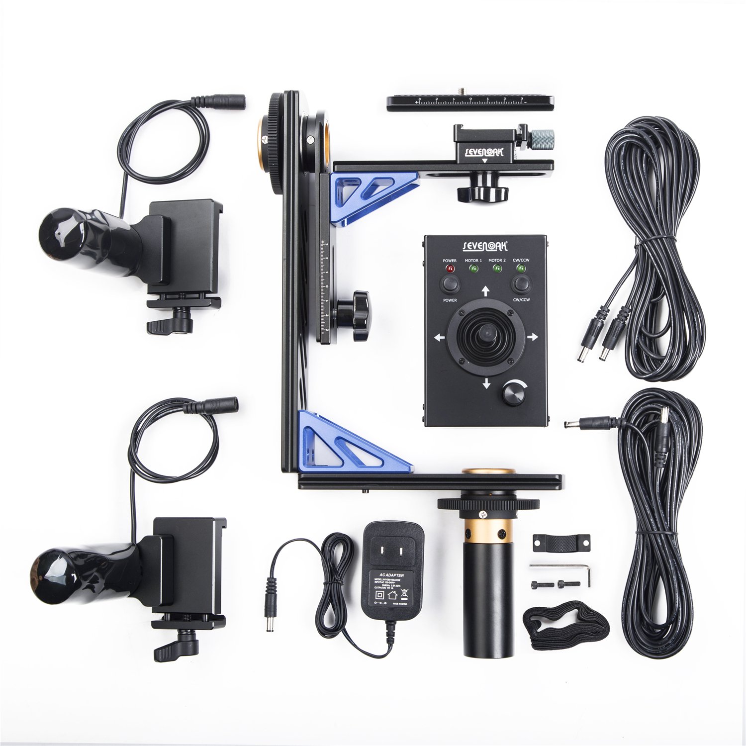 Sevenoak SK-ECH04 Electronic Motorized Pan and Tilt Gimbal Head Control Kit System 360 Degree Rotator with 20-feet Remote Control for Canon EOS T6 Nikon D330 D3400 DSLR Camera Camcorder