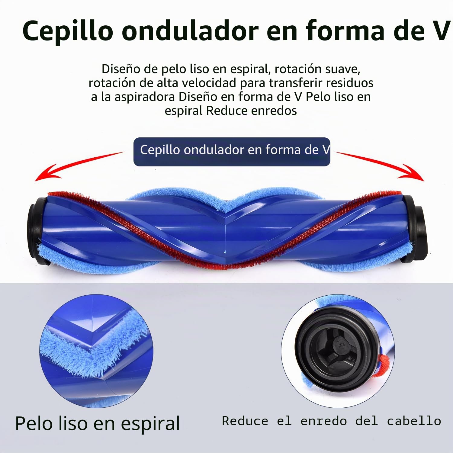 Cabezal de cepillo de repuesto compatible con Dyson V7 V8 V10 V11 V15 Gen5, cabezal de cepillo turbo con luz LED de gama completa, adecuado para suelos duros