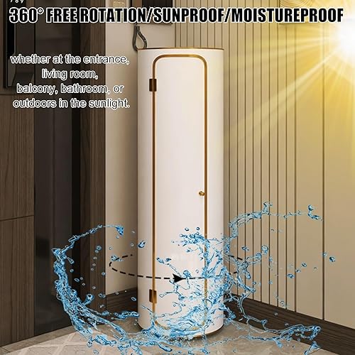 Miniatura 6 de Zapatero giratorio redondo de metal con puerta, zapatero vertical con puerta, zapatero giratorio de 360, gabinete multiusos, armario de juegos de