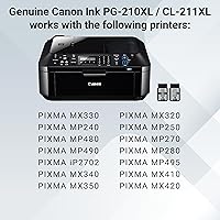 Vista 5 de Canon Paquete económico de tinta original PG-210 XL / CL-211 XL (2 cartuchos), compatible con MX320/330/340/350/410/420