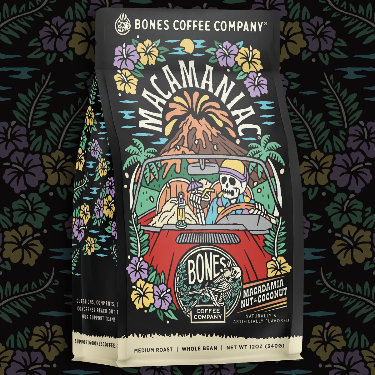 Amazon.com : Bones Coffee Company Macamaniac, Macadamia and