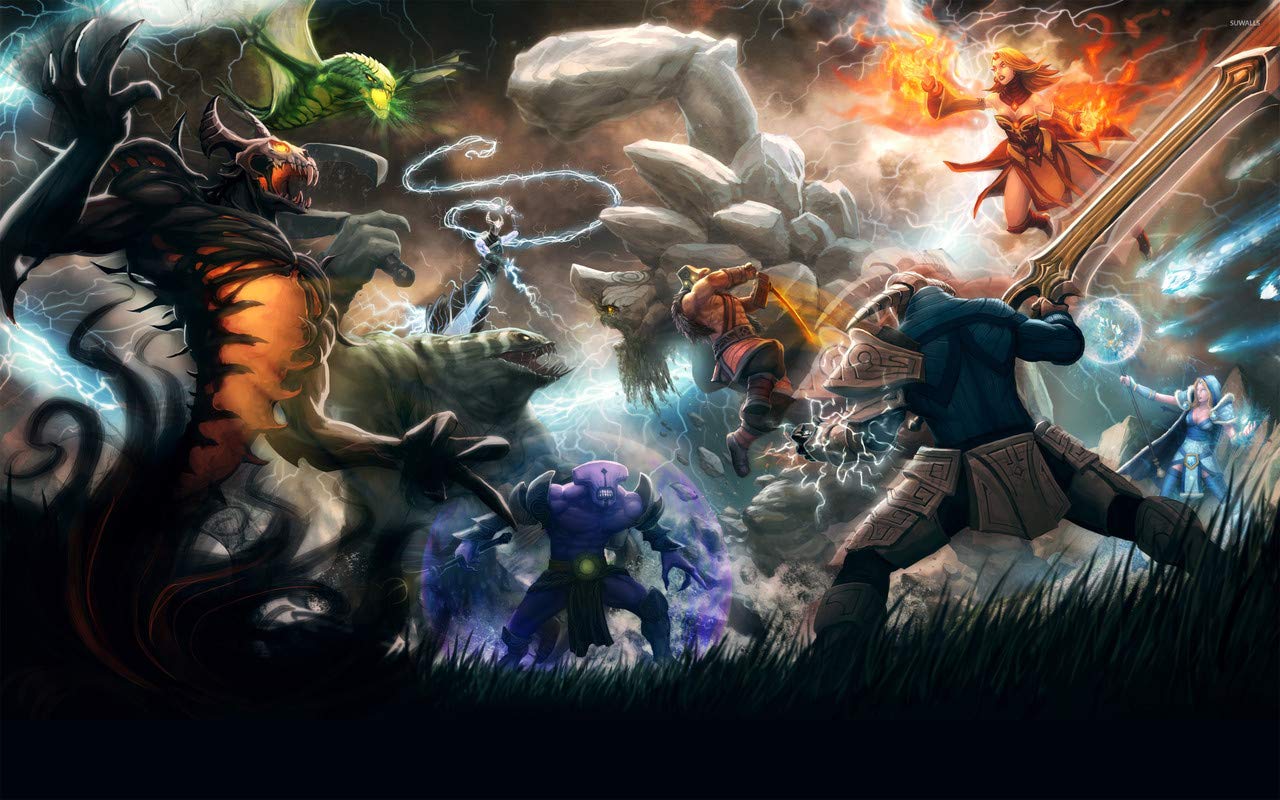 Dota 2 (Video Game) Poster Matte Finish Paper Print 12 x 18 Inch (Multicolor) S-12669