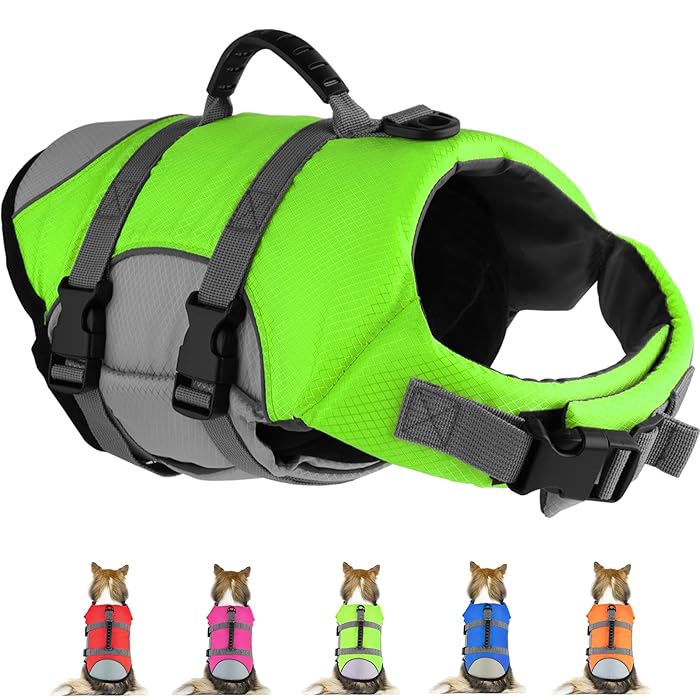 Buy Mklhgty Dog Life Jacket, Reflective & Adjustable Dog Life Vest with