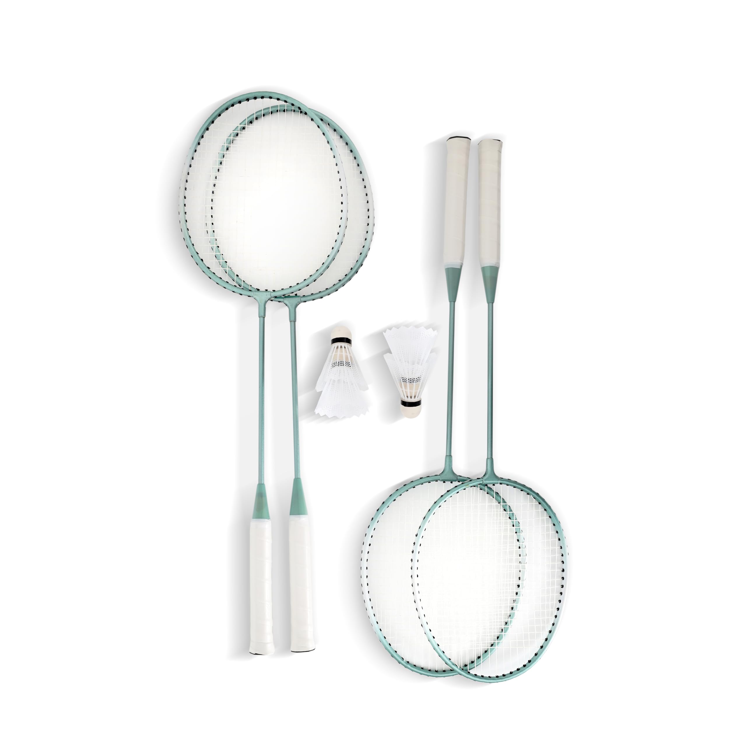 Zerogym Badminton File Raket Top Seti 4 Raket, 4 Top, Çanta Platformlu File