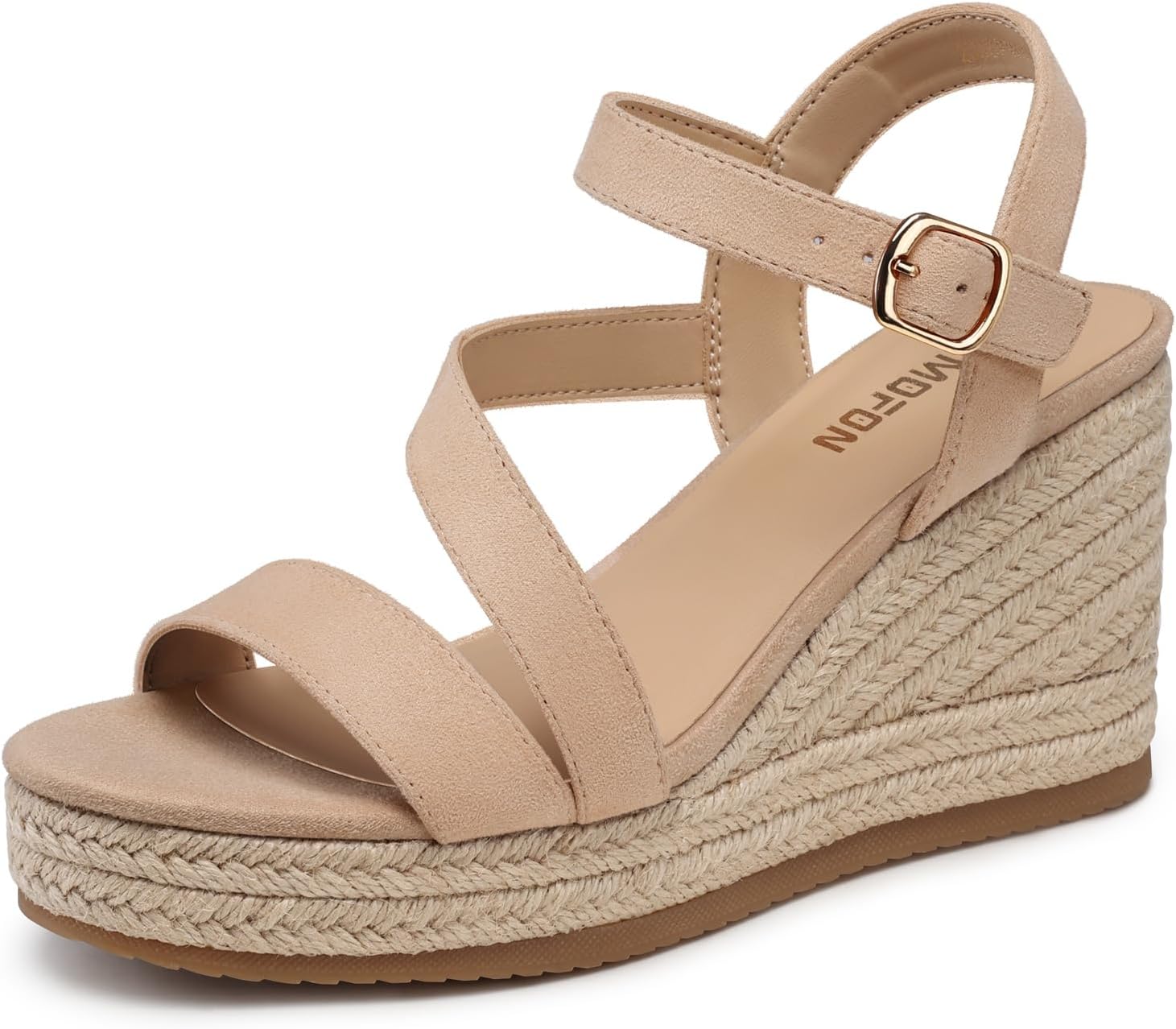 TEMOFON Women Wedge Sandals - Comfortable Espadrille Design