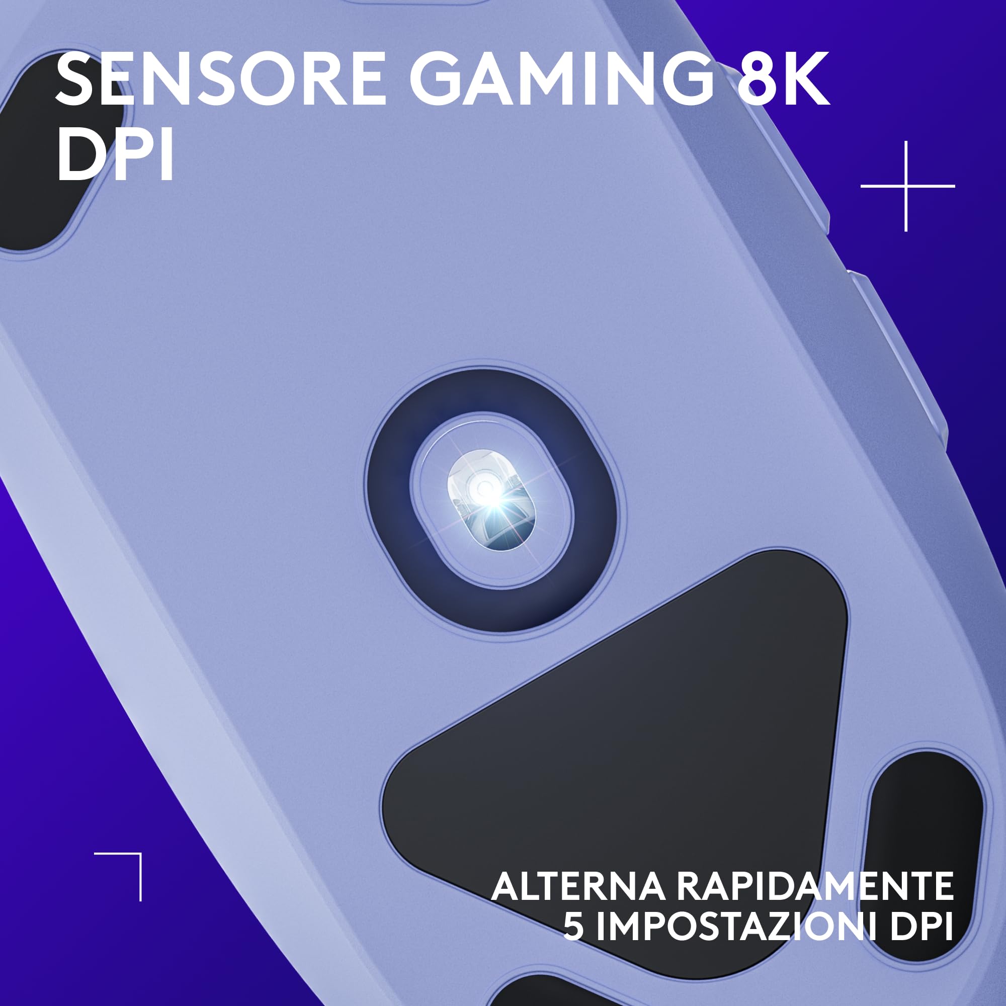 Logitech G G203 LIGHTSYNC Mouse Gaming con Illuminazione RGB, Personalizzabile, 6 Pulsanti Programmabili, Sensore per Gaming, Tracciamento a 8000 DPI, Peso Ridotto - Lilla