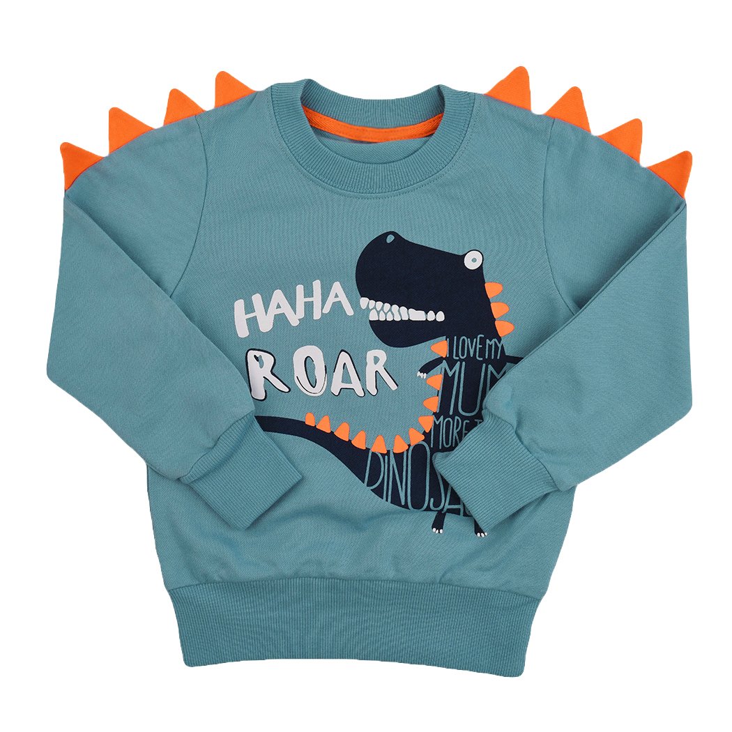 PopshionBoys Dinosaur Sweatshirts Toddler Long Sleeve T-Shirts Pullover Cartoon Tee Sport Tops Kids Clothes 1-7T