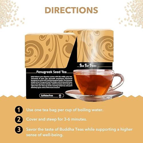Miniatura 4 de Buddha Teas - Té de semillas de fenogreco - Té de hierbas - Apoya la digestión y el bienestar general - Ingredientes naturales - Sin cafeína - OU