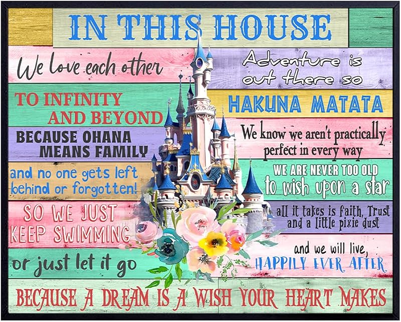 Wall Art & Decor - Quotes - Family Wall Decor - Hakuna Matata - Inspirational Gifts for Women - Mickey, Walt World Mouse, Toy Story, Lion King, Frozen, Jungle Book - 8x10 print