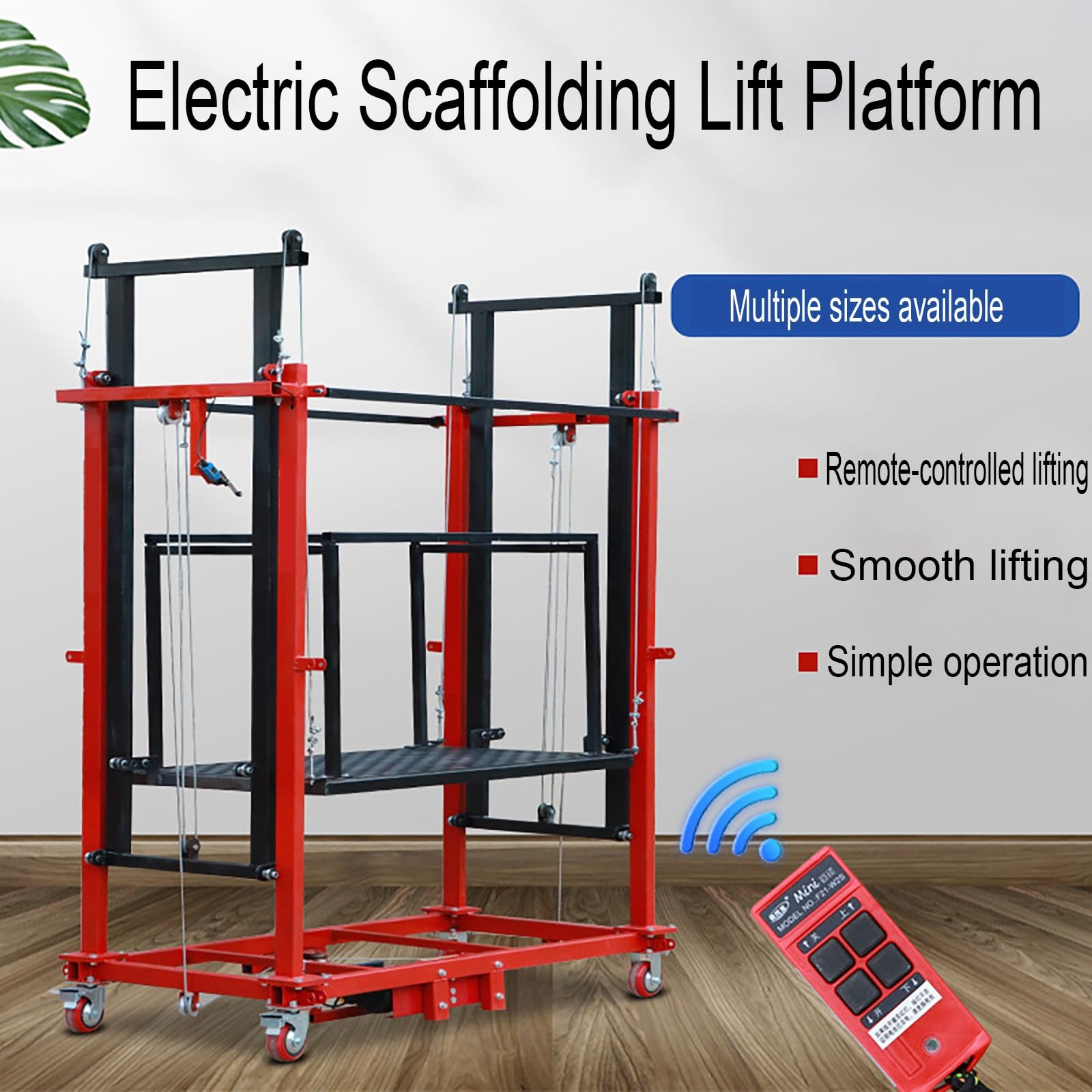 Ponteggio elettrico con telecomando, scala pieghevole, carico massimo 399,2 kg, ideale per uso intensivo