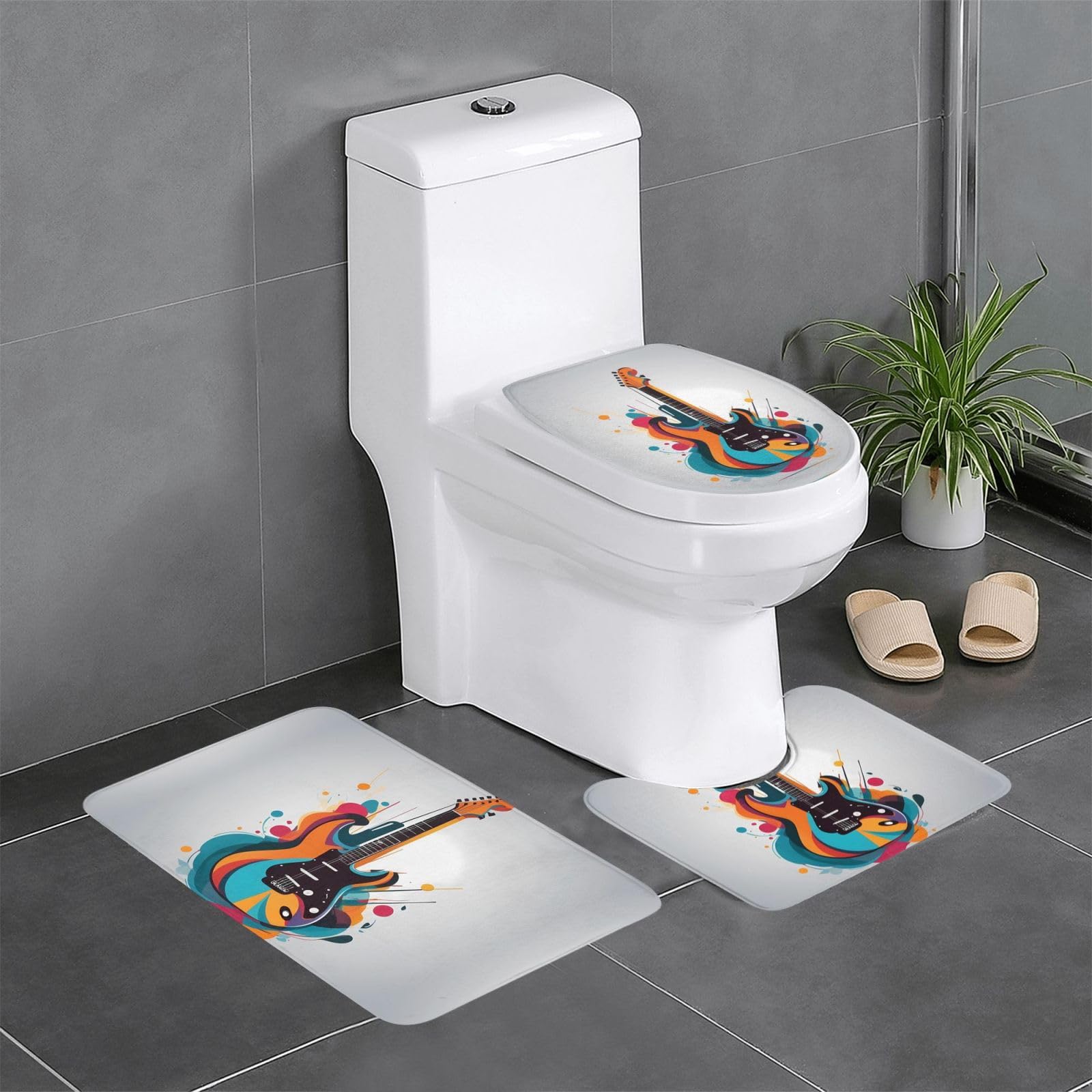 Tapis de salle de bain guitare pour une décoration moderne de vos WC