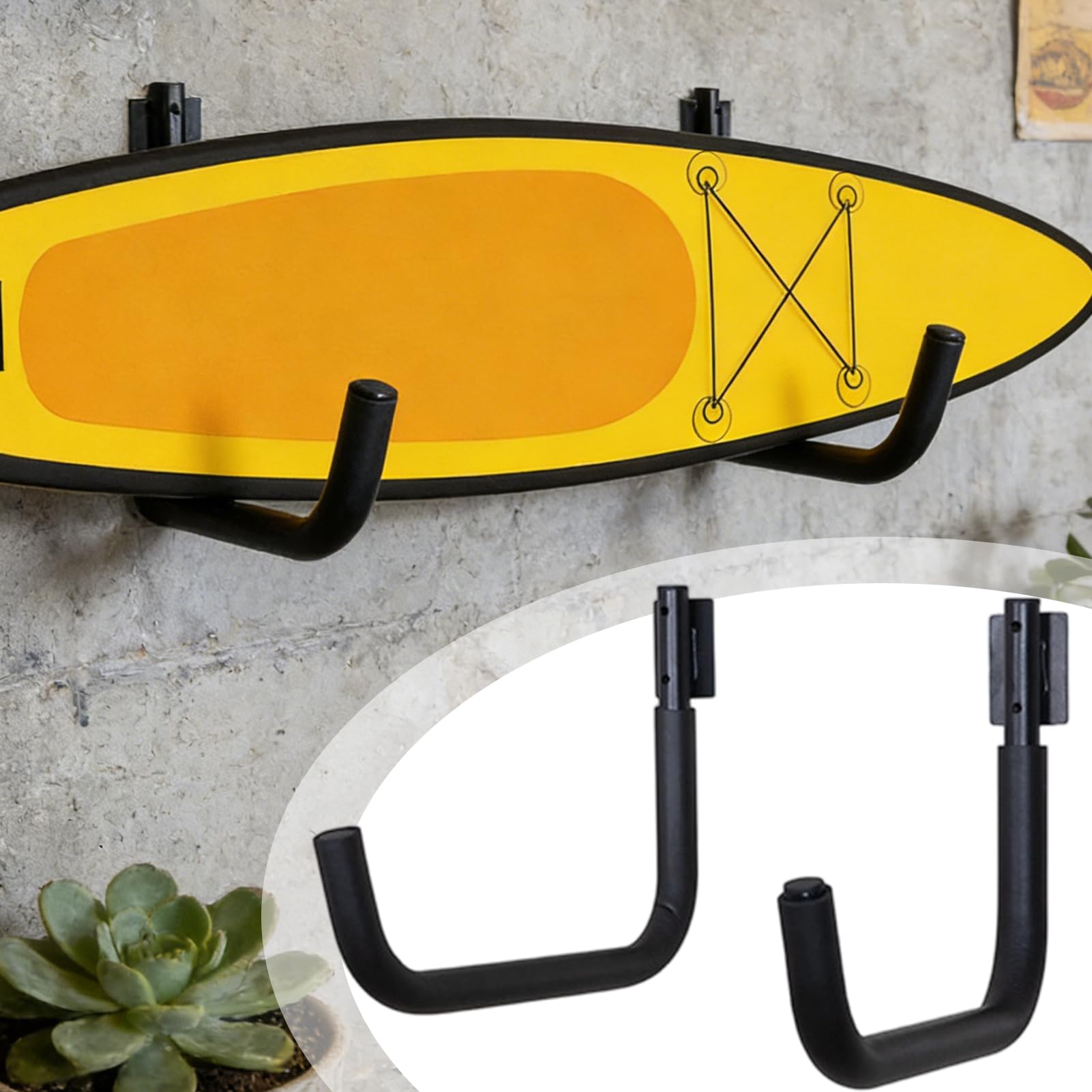 Rastrelliera per Kayak 1 Paio Supporto A Risparmio Di Spazio | Rack da Parete per Immagazzinaggio per Interni Casa Soggiorno Camera Garage Sport Sci Paddleboard Canoa Barca