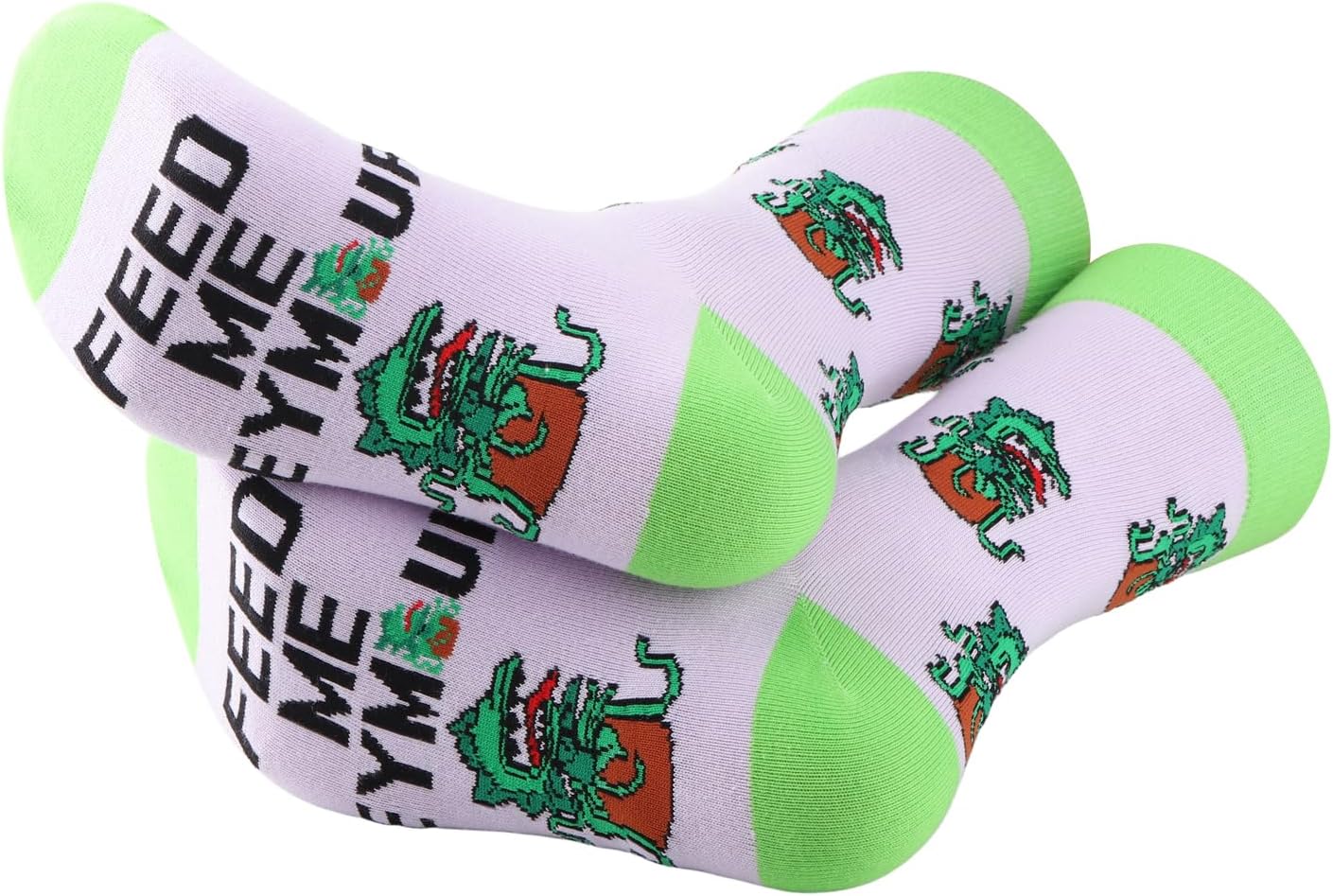 PXTIDY 2 Pairs Little S Horror Socks Horror Movie Lover Gift Feed Me Musical Sock