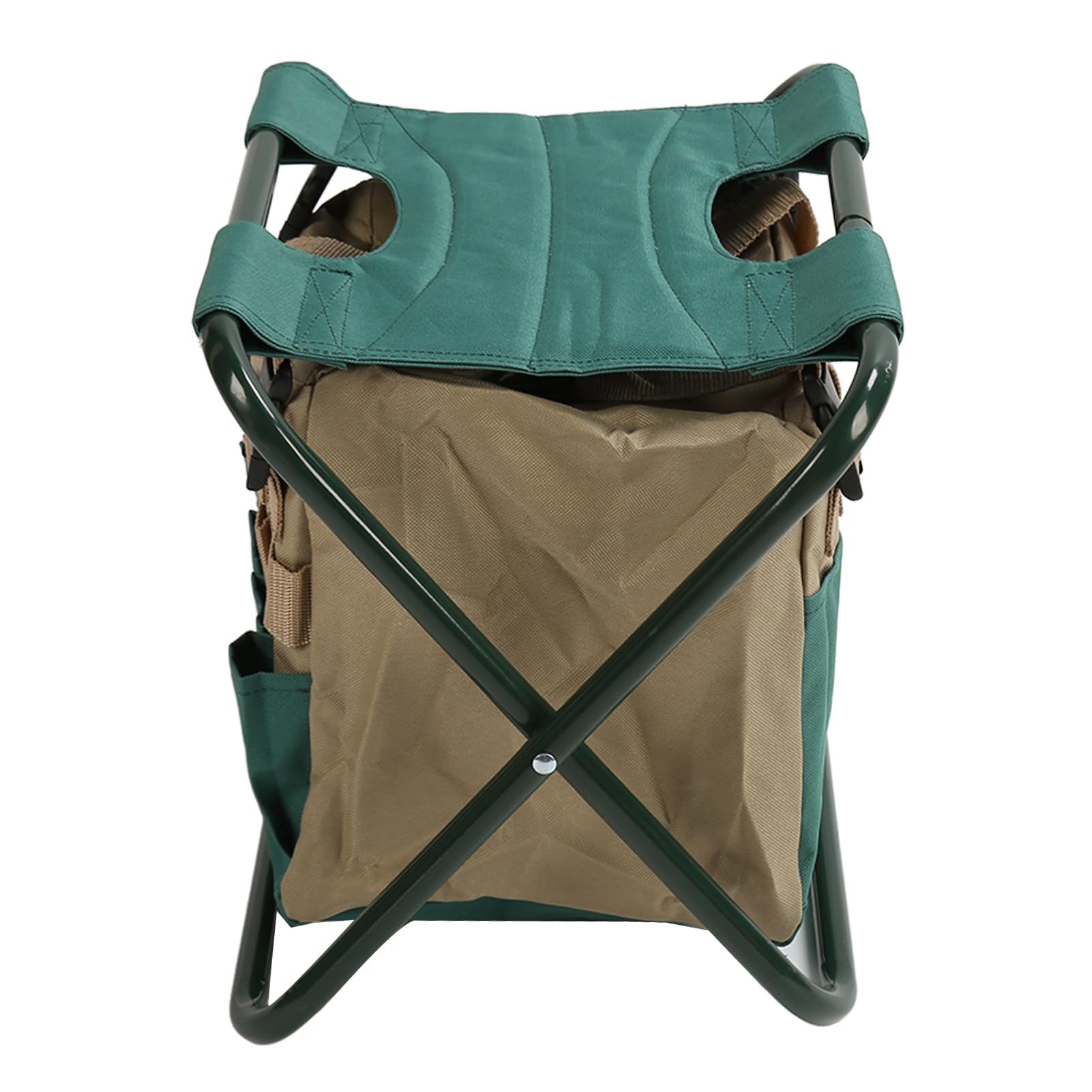 Sgabello pieghevole per uso intensivo, sgabello da giardino pieghevole con borsa di stoccaggio, sgabello da giardiniere in tessuto Oxford 600D staccabile per lavori di giardinaggio (Verde)