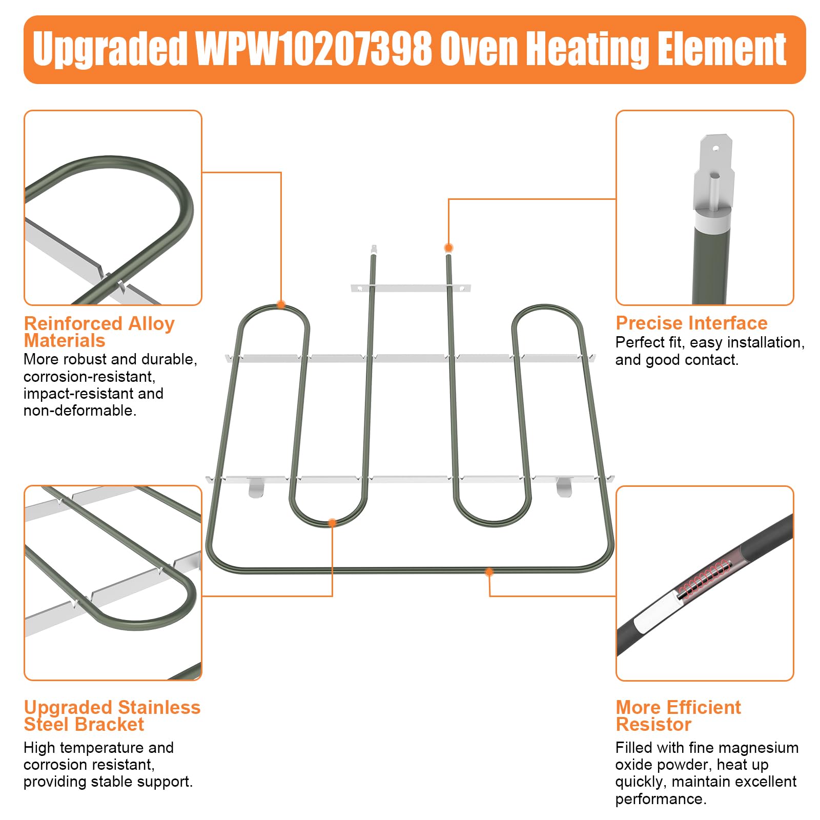 Elemento de repuesto mejorado WPW10207398 para horno Whirlpool