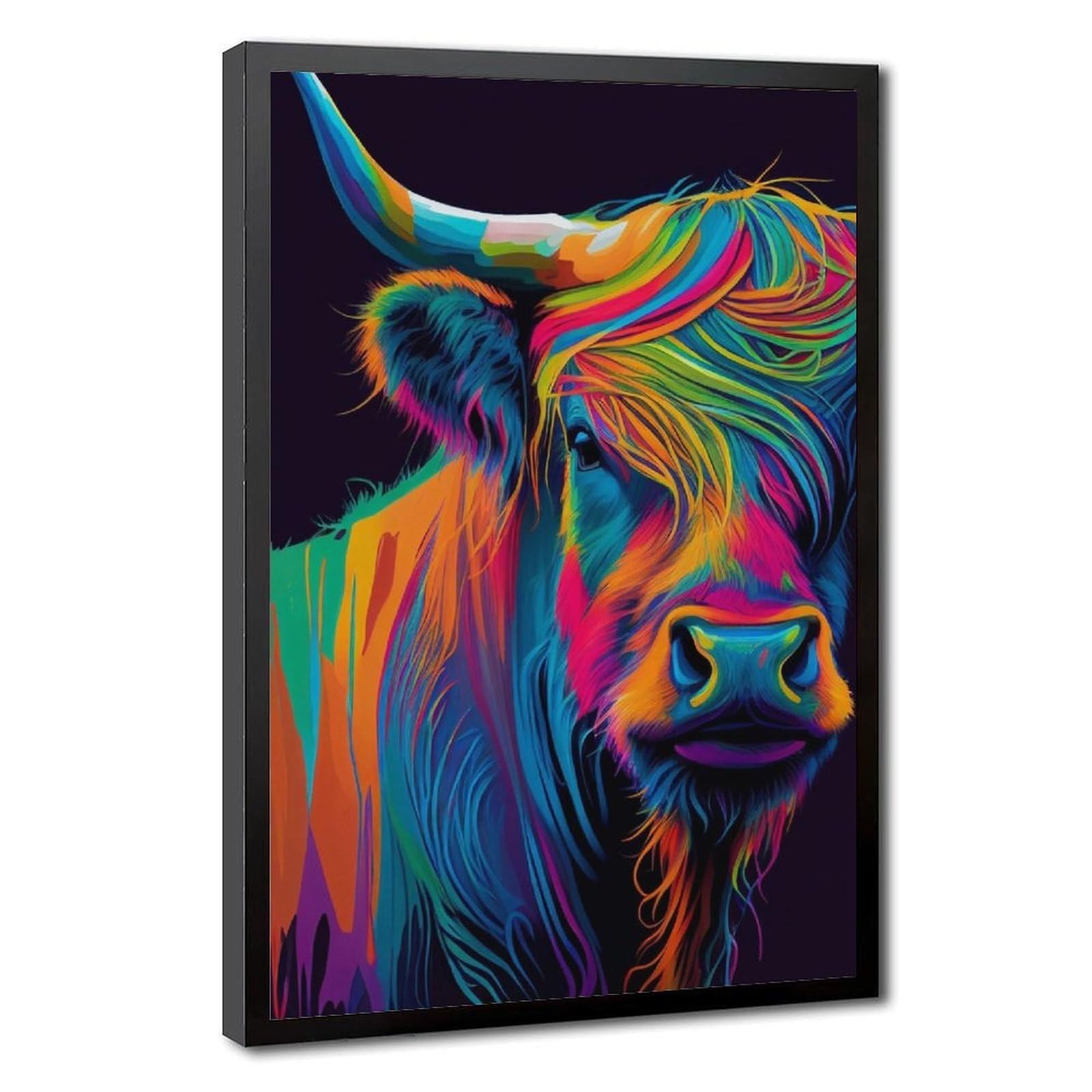 Bareronor Abstract Highland Cow Canvas Poster for Dorm Room Decor Gift
