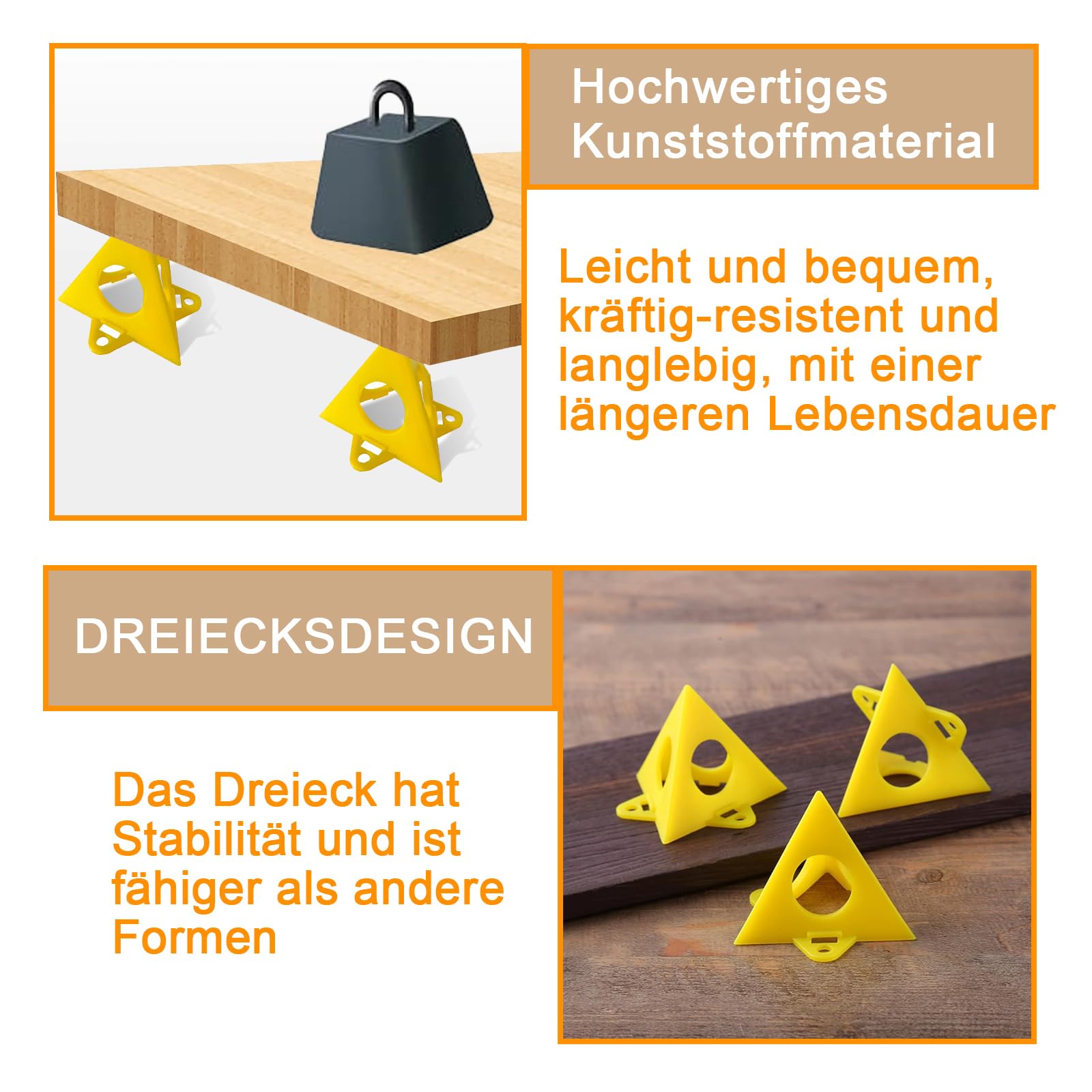 Supporti a Piramide per Pittore 40 Pezzi Giallo Cono Tela Triangolo di Vernice Alzateper Ante Supporto Pittura Perforata Legno Mobili Stand Porta Dell'armadio