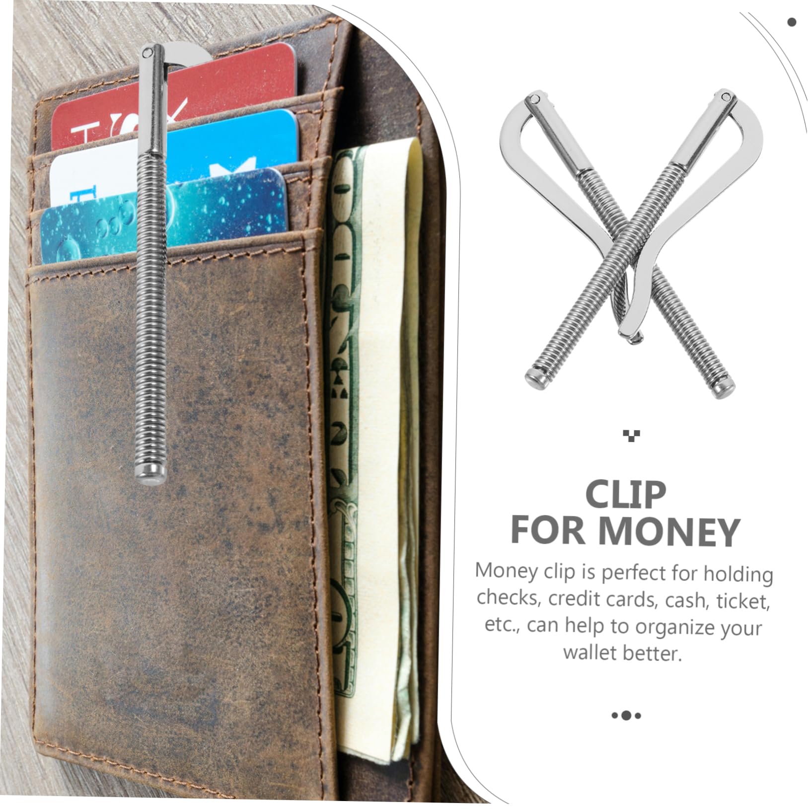 Amazon.co.jp: 4 個 メタルチェックホルダー coin holder ｺｲﾝﾎﾙﾀﾞｰ マネークリップ クレジットカードクリップ 男と女  財布 明細書 バネ オフィス 固定クリップ 亜鉛合金 : ファッション