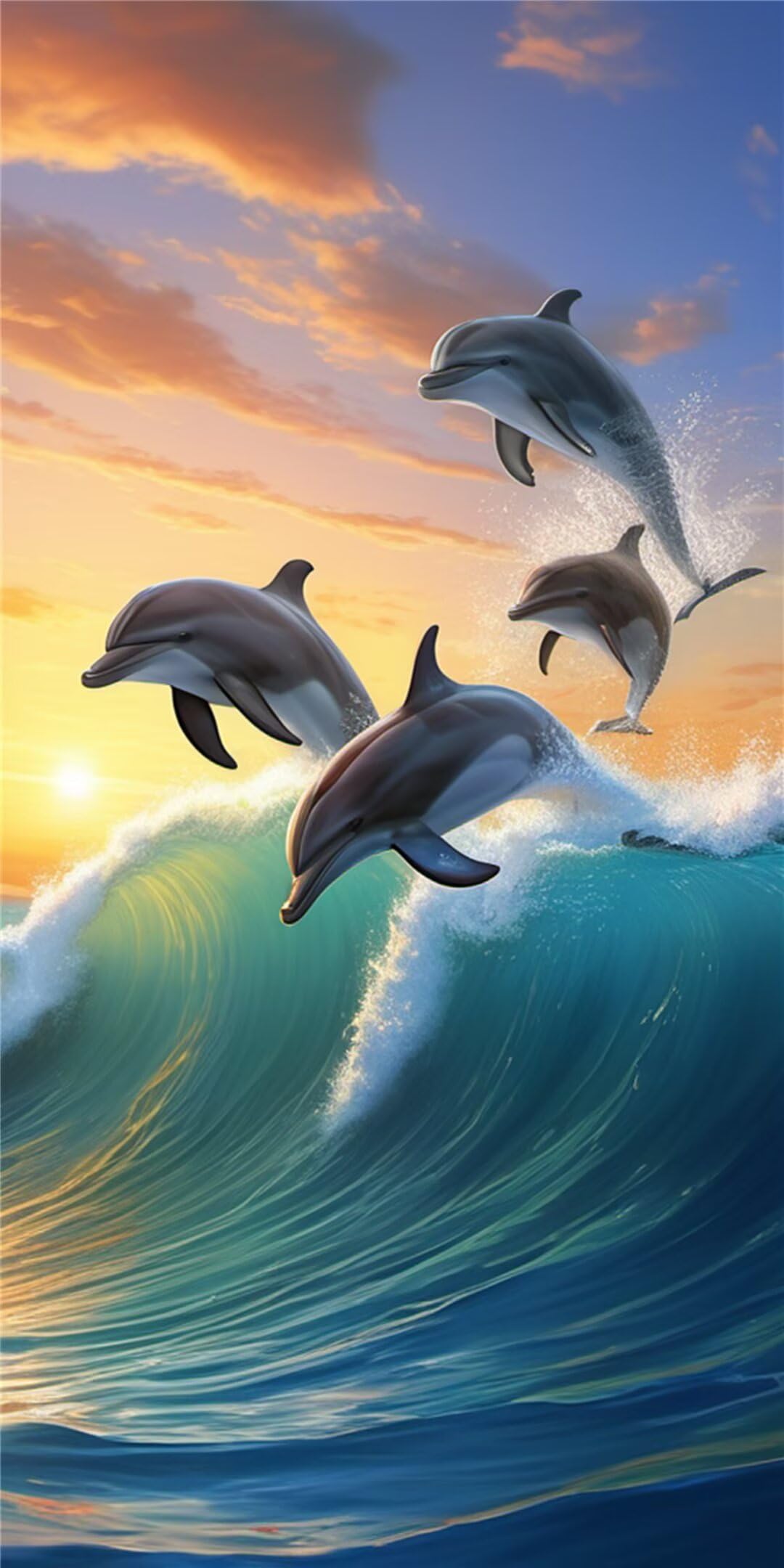 Peinture Diamant Dauphins Océans 5D Kit Complet Format XXL 90x220cm T-8048