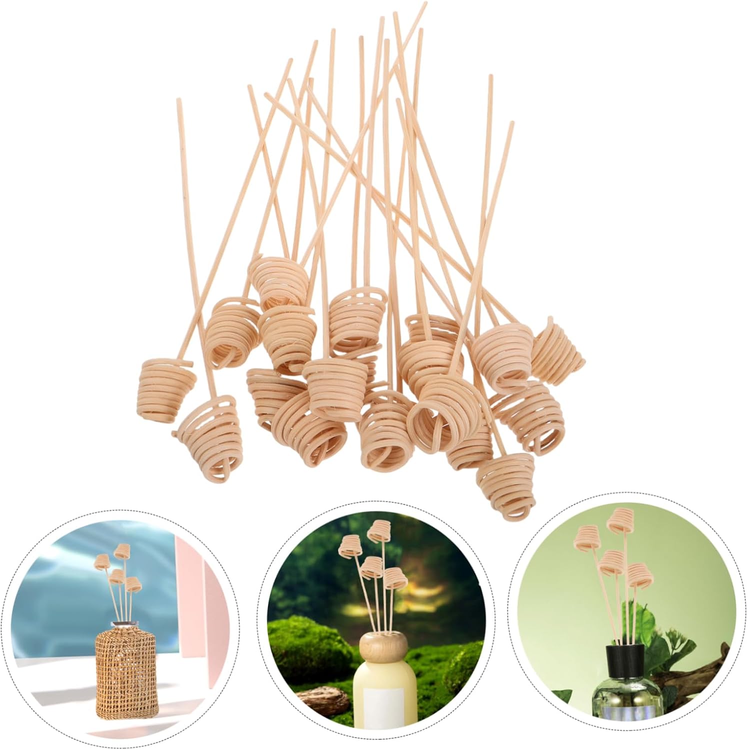 20pcs Spiral Reed Diffuser Sticks Replacement for Home Decor