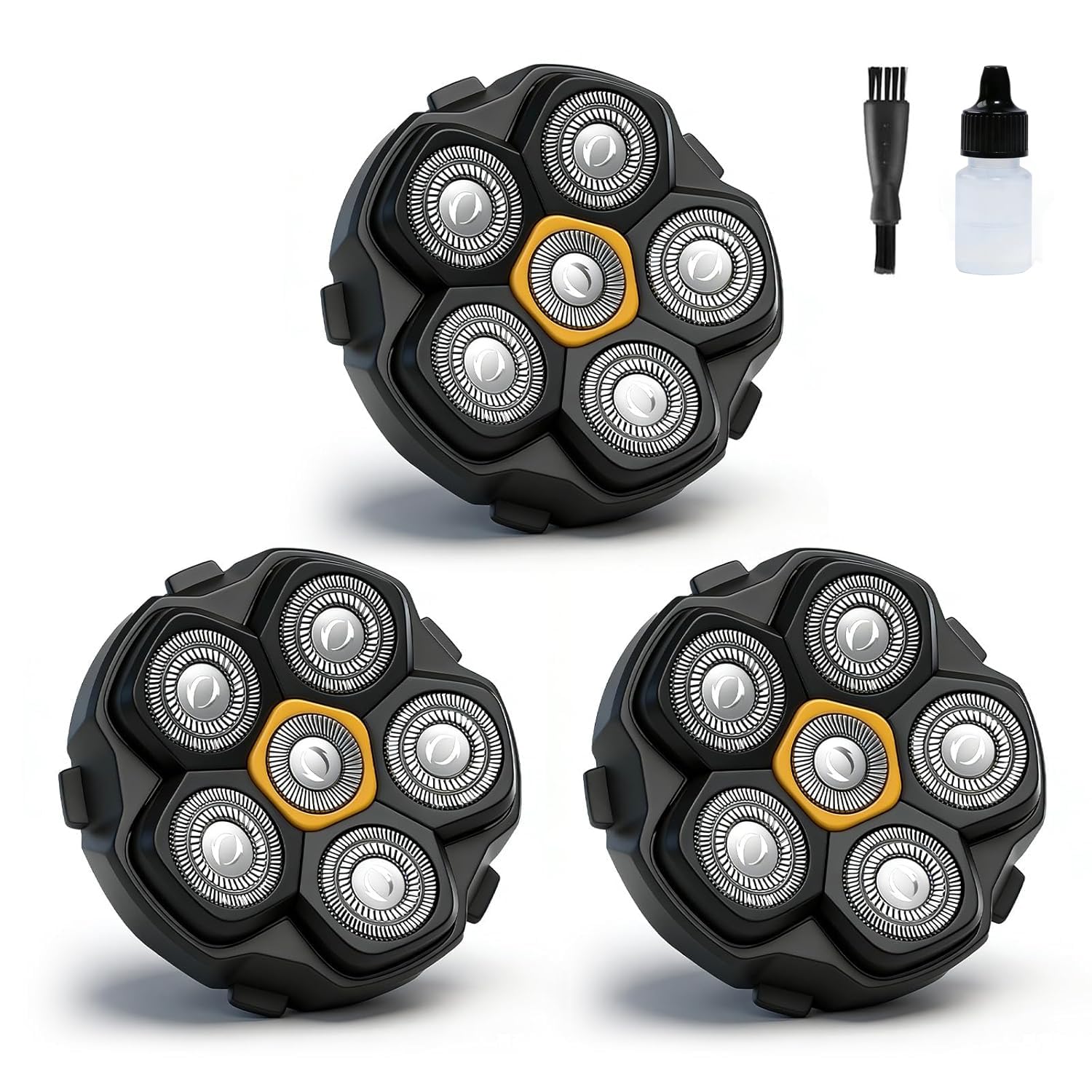 3PCS 6D Testine Magnetiche per Rasoio,Lama di Ricambio per Barba 6 Teste,Rasoio Universale Rapido a doppio anello per Solimpia JoyKoi Singphere DOAO AEXIRI