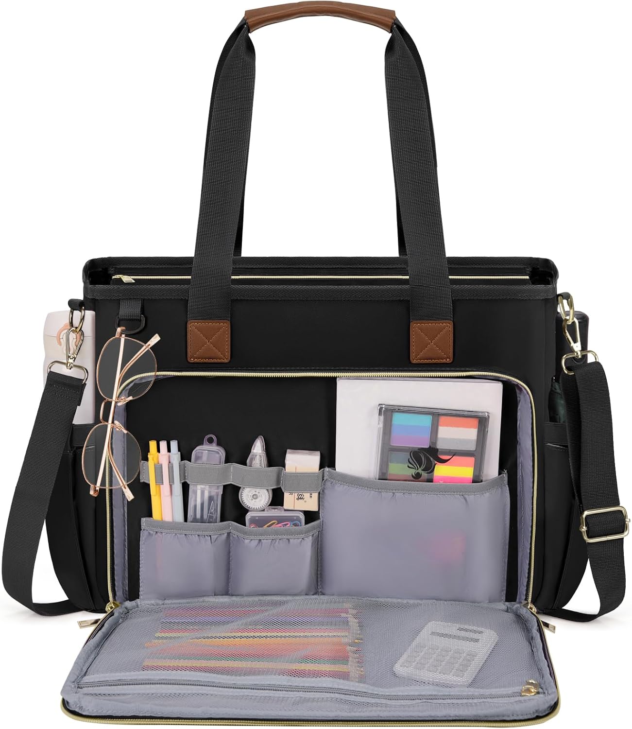 RAINSMORE Teacher Tote Bag 15.6 inch Laptop Bag for Women Work Bags Nurse Bag Lightweight Laptop Tote Computer Briefcase - Image 9