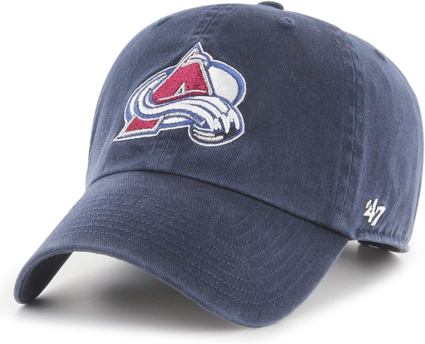 47 NHL Team Color Alternate Primary Logo Clean Up Adjustable Cap Dad Hat, Adult One Size Fits All, Colorado Avalanche - Navy, One size