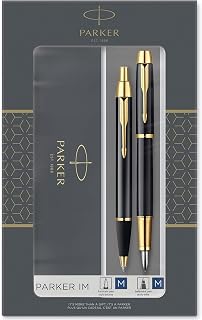 Parker IM Duo Gift Set with Ballpoint Pen       Fountain Pen  Gloss Black with G - Compare price