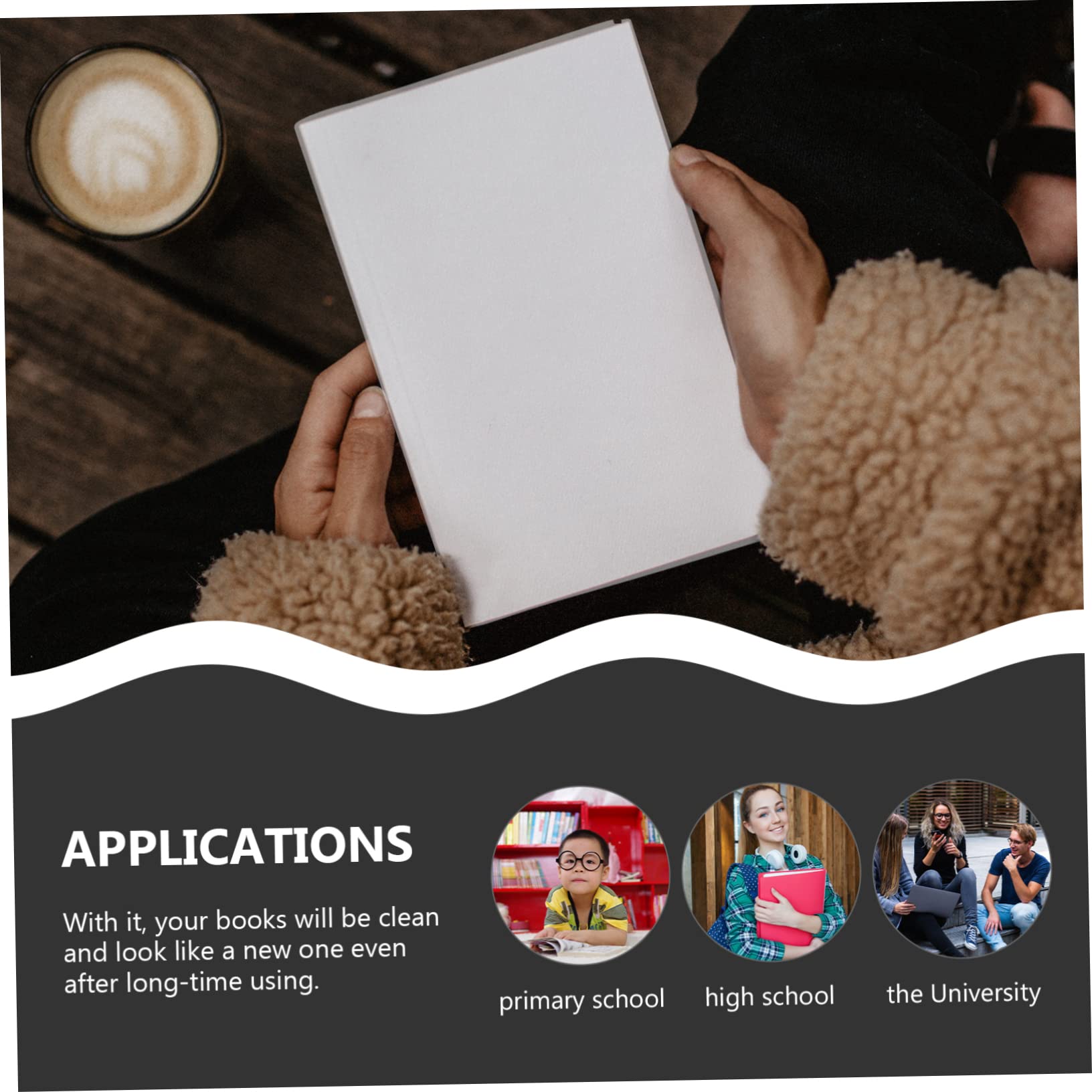 Tofficu 50piezas Fundas Para Libros De Plástico Duradero Para Estudiantes y Reutilizables