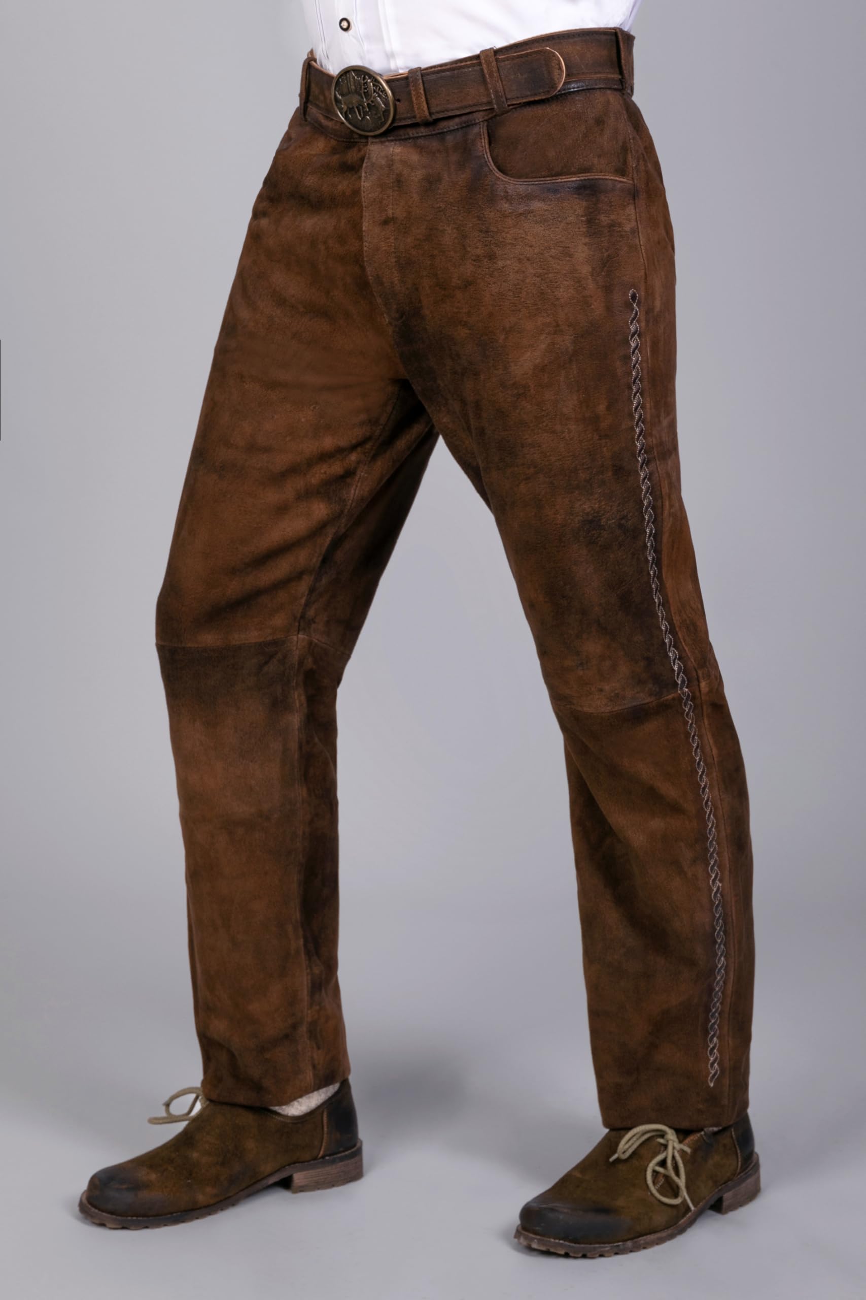 Edelnice Trachtenmode hochwertige Lange Trachtenlederhose Robin aus Ziegenleder Gr. 44-68