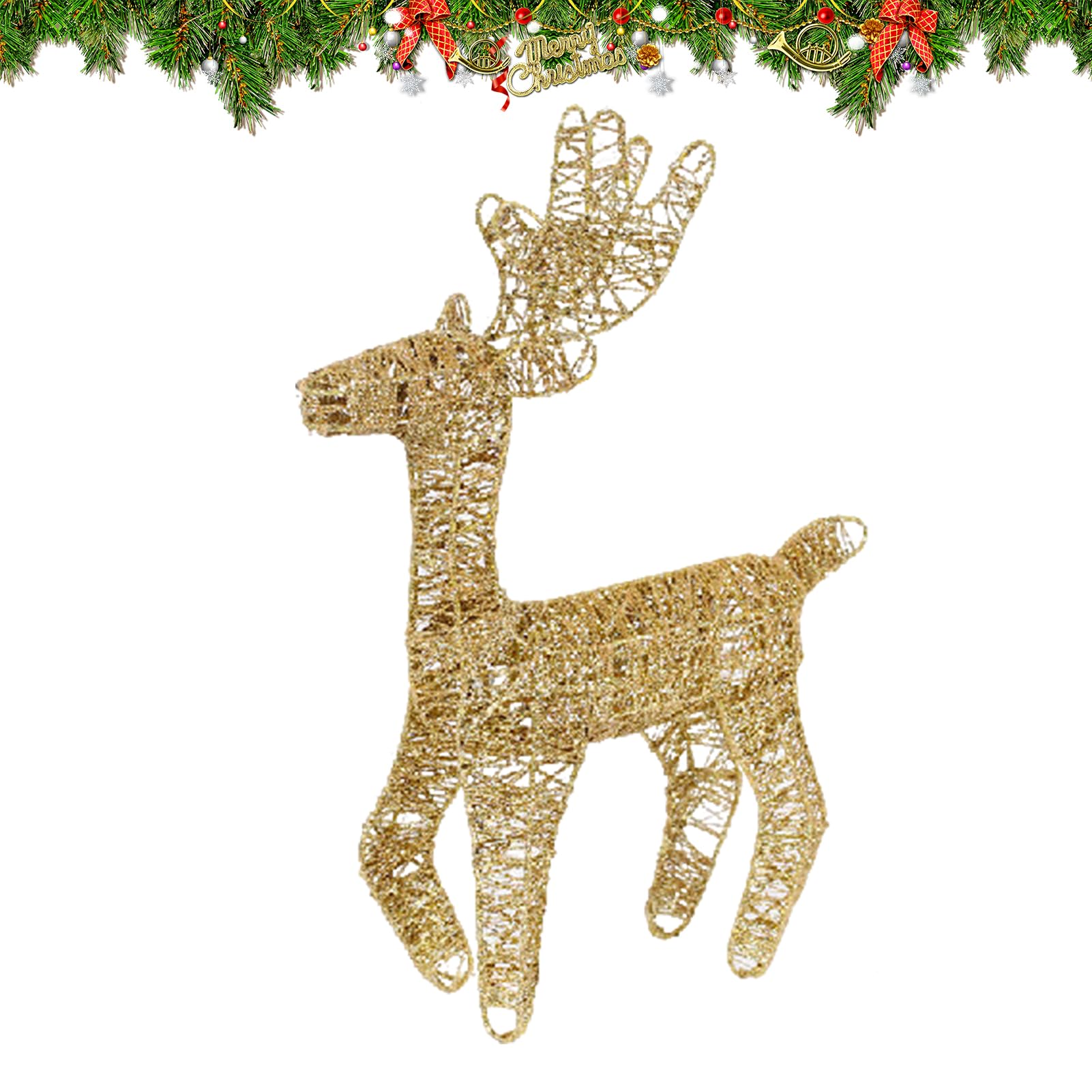 Renne illuminé Noël robuste résistant humidité hiver