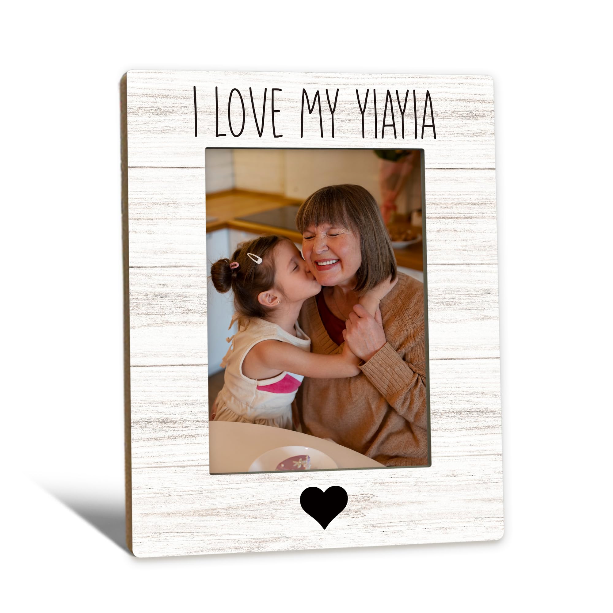 Yiayia Gifts Picture Frame 5x7, Yiayias Photo Frame, Christmas Mothers Day Birthday Gifts for Yiayias from Grandkids, I Love My Yiayia Wooden Picture Photo Frames for Desk Home Room Decor