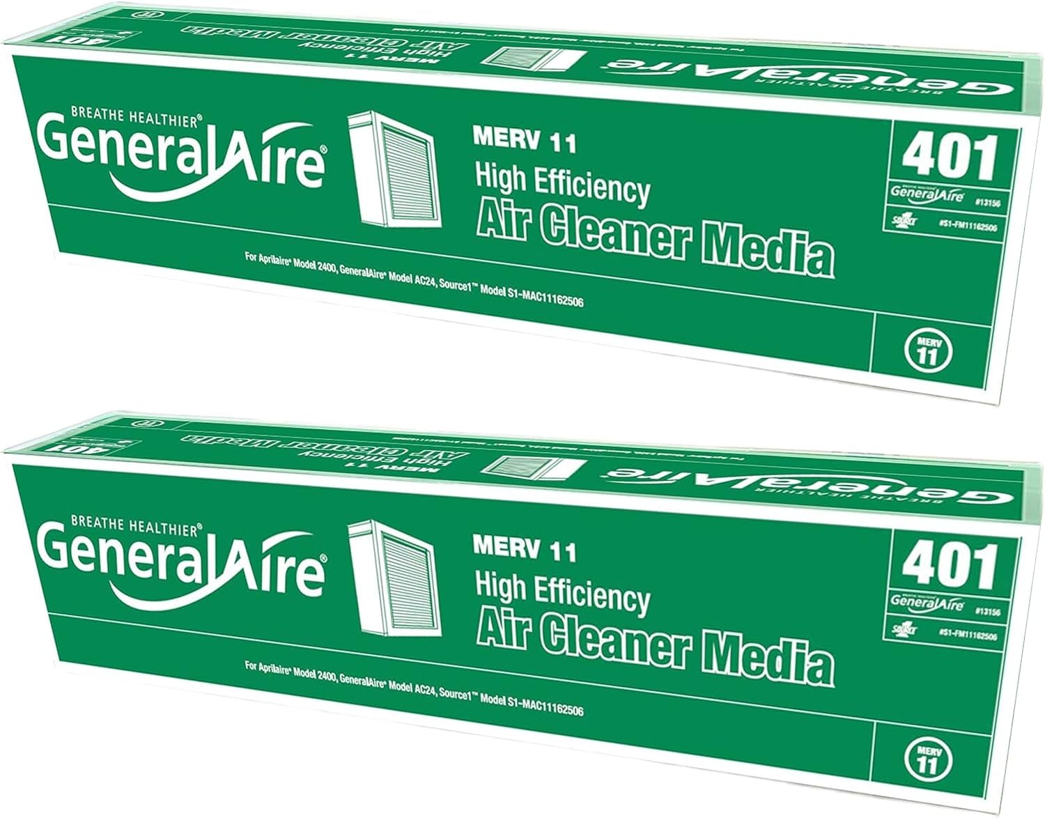 GeneralAire 13156 GFI 4051 MERV 11-2PK- Expandable Filter For AC24