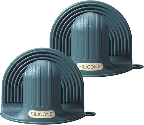 Miniatura 7 de Manoplas de horno de silicona y soportes para ollas para cocina, mini guantes resistentes al calor para hornear sartén, 1 par de guantes de horno