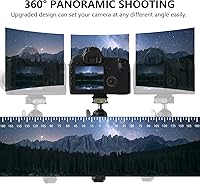Vista 6 de Trípode mini cabeza de bola panorámica giratoria de 360 grados con placa de zapata rápida de tornillo de 1/4 pulgadas, para trípode monopié