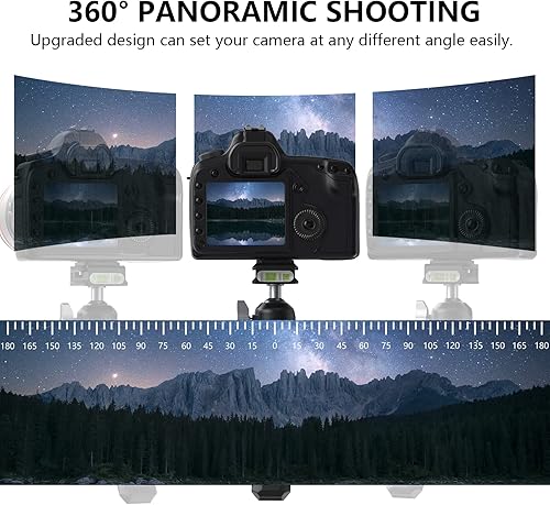 Miniatura 6 de Trípode mini cabeza de bola panorámica giratoria de 360 grados con placa de zapata rápida de tornillo de 14 pulgadas, para trípode monopié