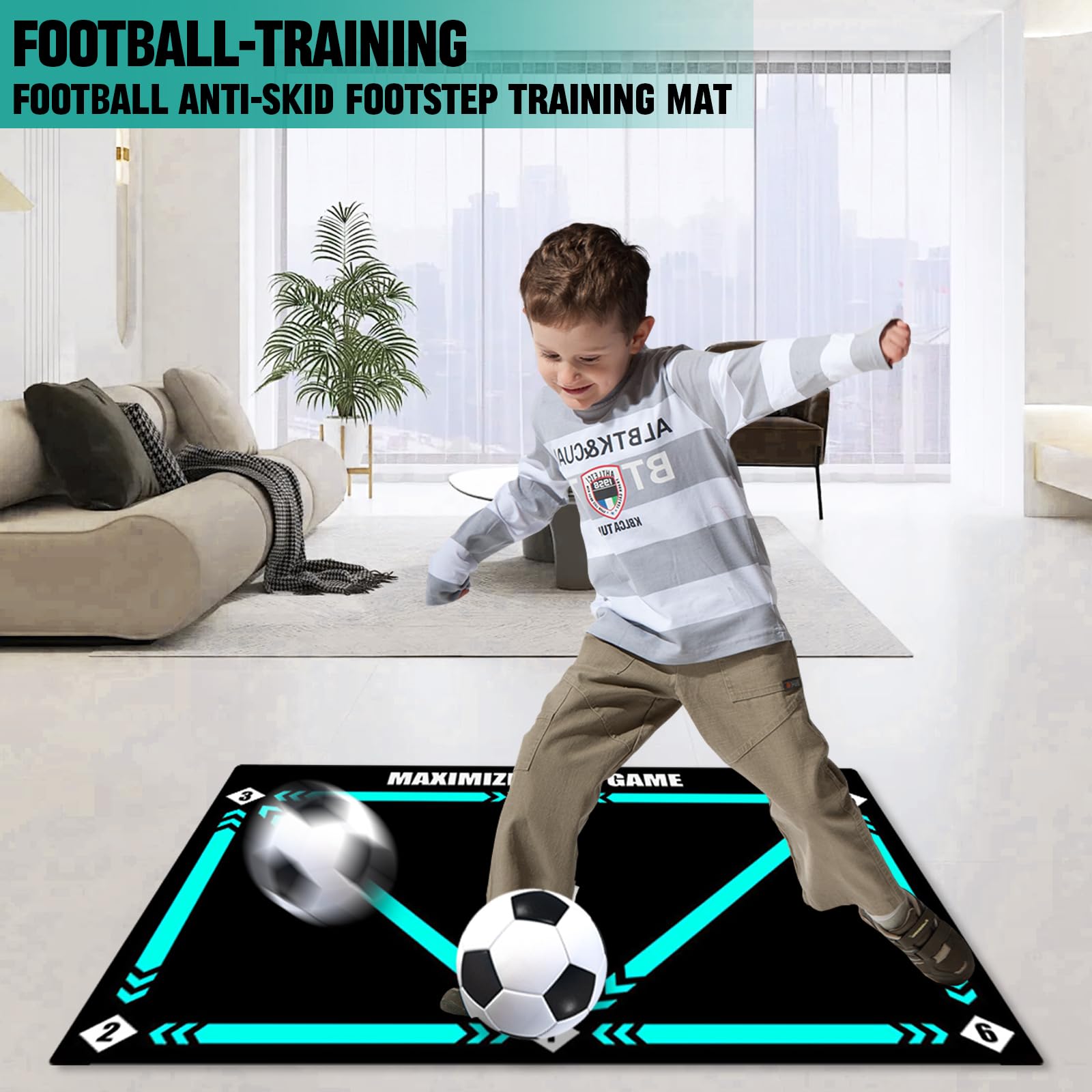 Tappetino Allenamento Calcio 60x90 Cm - Per Controllo Palla, Footwork, Indoor E Outdoor, Antiscivolo - Foto 5